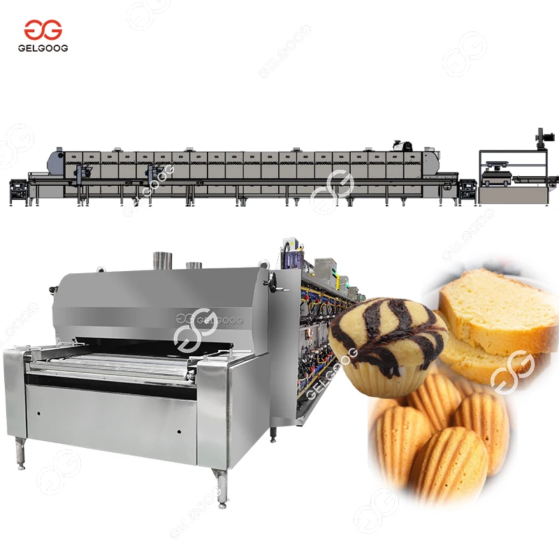 Commercial Fully Automatic Cupcake Processing Custard Pound Cake Making Madelaine Cake Production Line