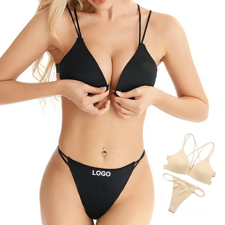 Wholesale Front Closure Breathable Bra Panties Set Women Bra Underwear Set Hot Designer Two Piece Bra And Panties Sets