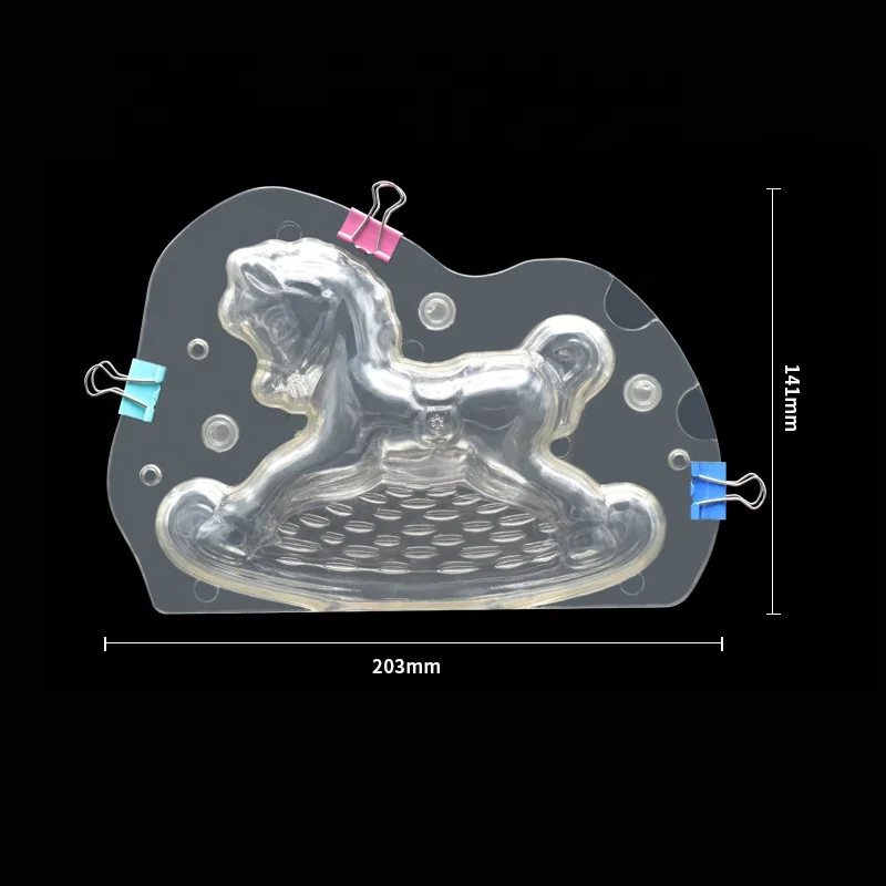 Пластиковые 3D формы для шоколада Hobbyhorse «сделай сам» стерео Конь-качалка помадка конфеты желе выпечка шоколад форма деревянного конского торта