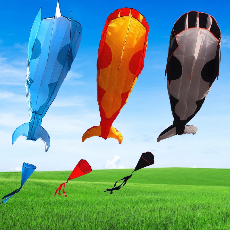 high quality kids adult outdoor beach sport kite multi color 3d Inflatable soft whale kites
