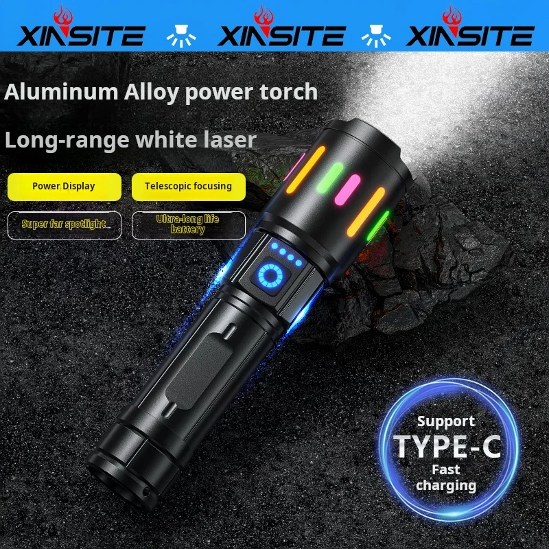 Xinsite Outdoor Long-range Aluminum Flashlight Waterproof Focusable White Laser Flashlight