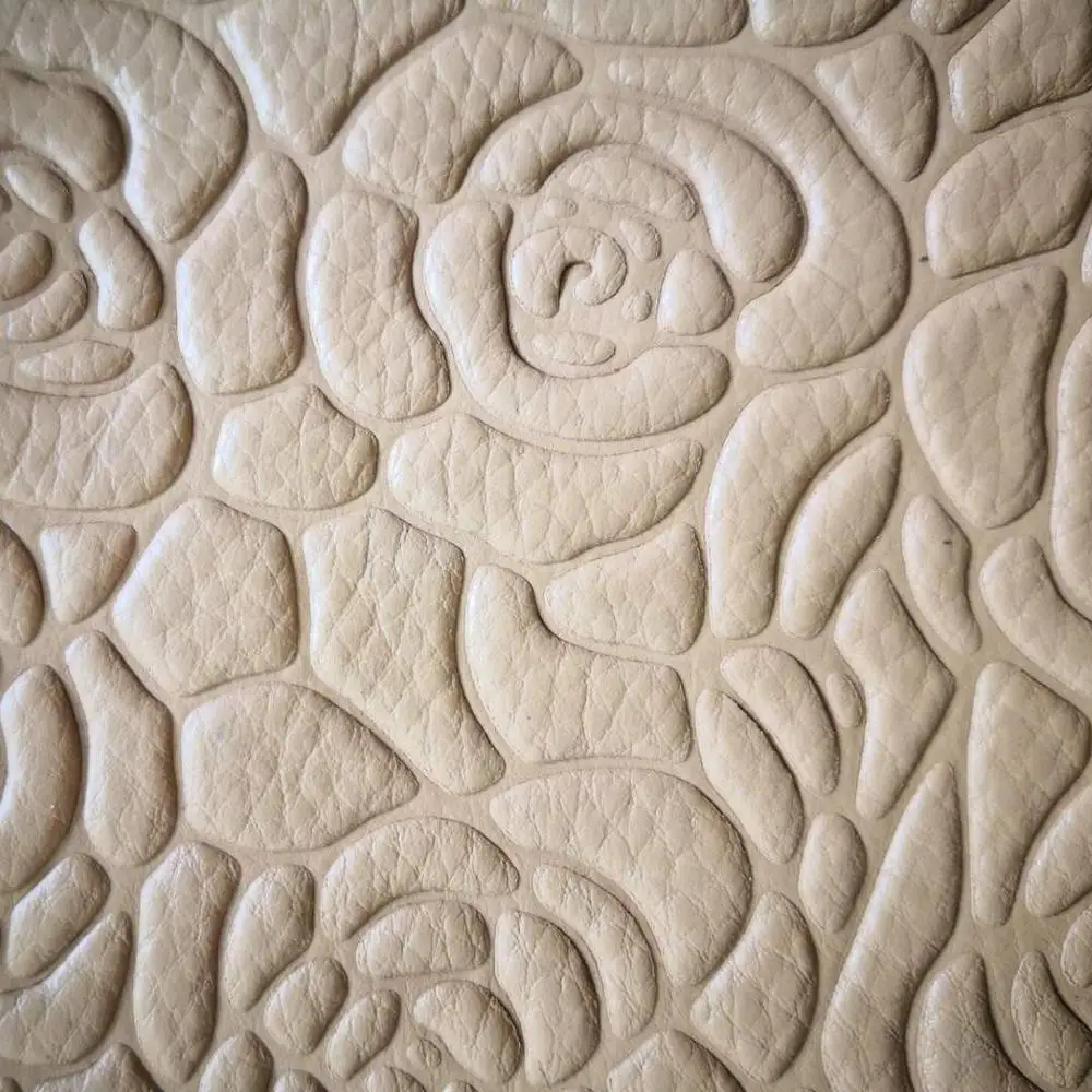 Embossed Flora Pattern Top Layer Cowhide Leather For Shoe Finished Calf Leather Hide 1.0-1.3mm thickness