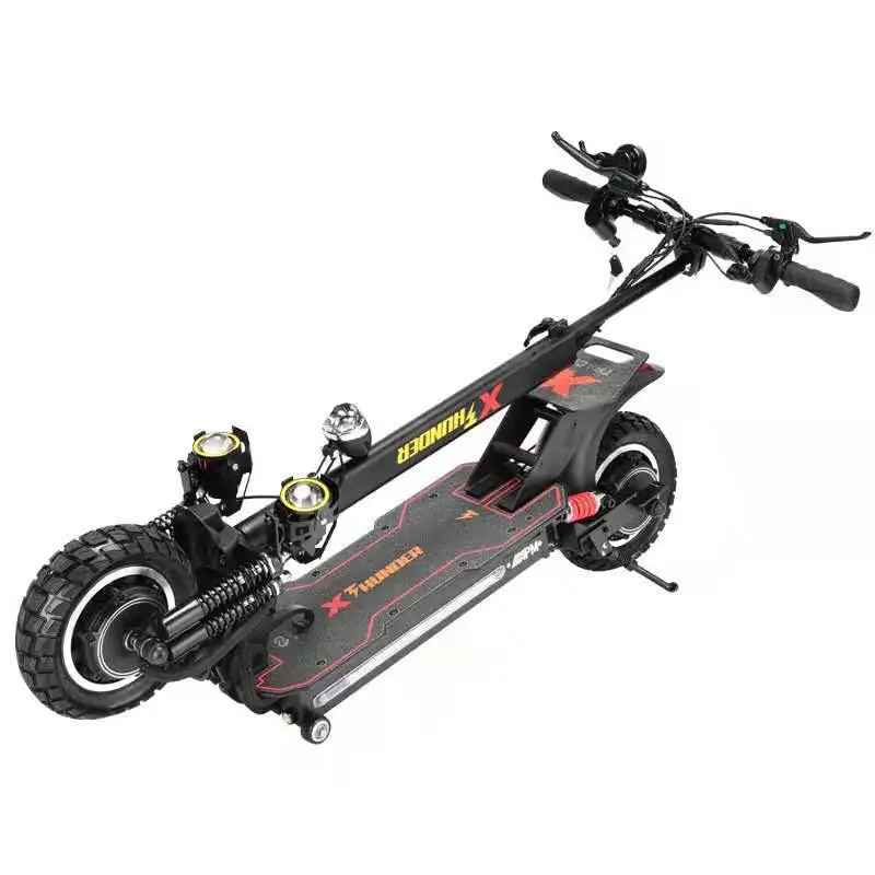 Folding 10 inch off-road tires 60km/h long range waterproof electric scooters 2400w dual motor for adult
