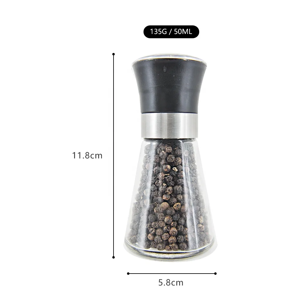 ready stock manual ceramic coarseness plastic and metal band salt and pepper grinder spice mills