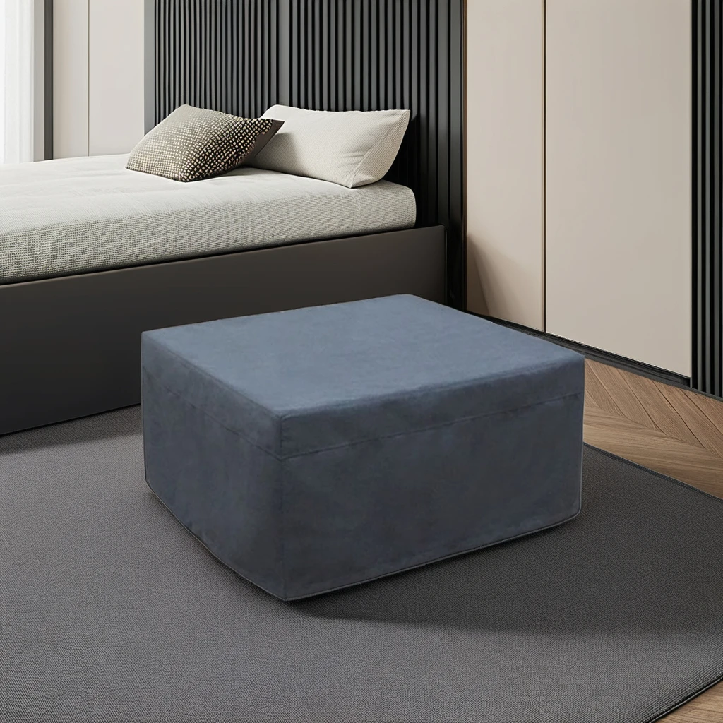 Extra Comfortable Queen Size Folding Ottoman Bed Wheels Hotel Furniture Metal Remove Cover Mattress Three Folded Roll Away Home