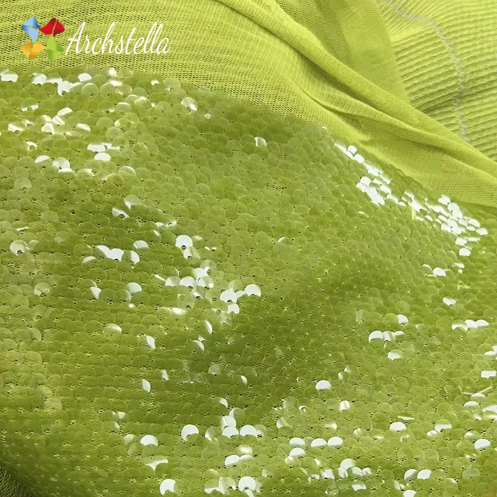 2024TikTok Hot-Selling High-End Double Sided Multiple Colors Fish Scale Mermaid Crystal Sequins Mesh Fabric for Party Dress