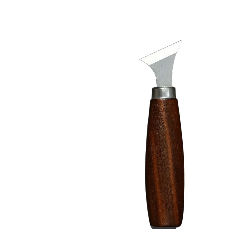 Handmade Steel Curved Paring Scraper Tool Carving Knife with Walnut Wood Handle
