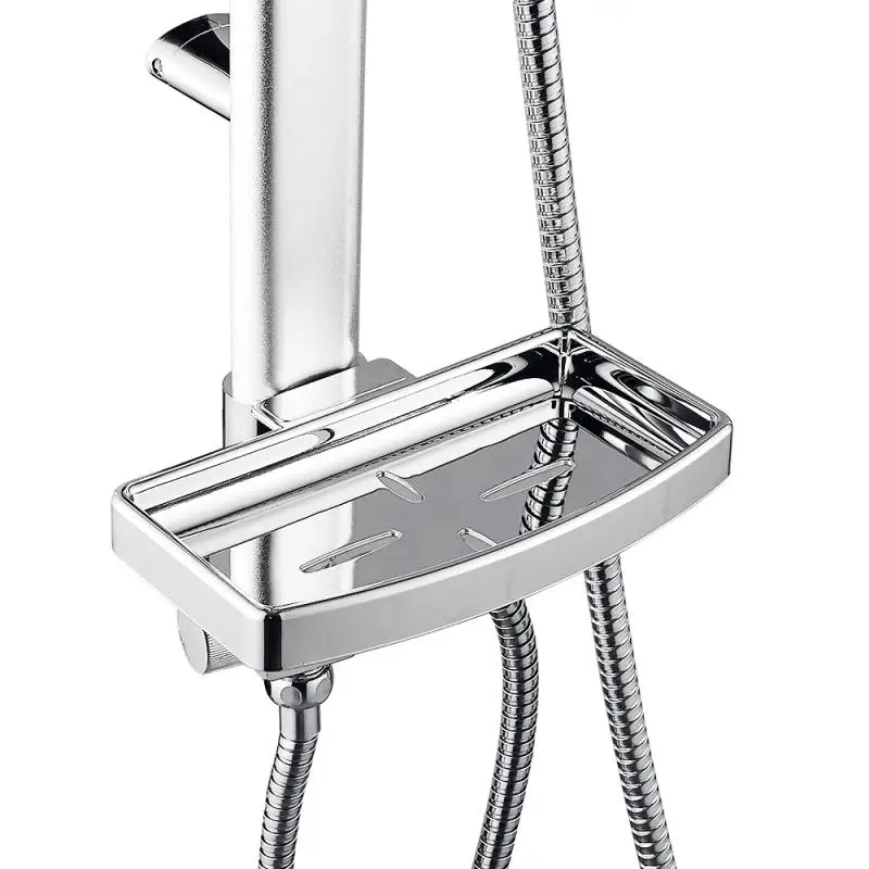 Holmine New Aluminum Alloy Shower Set with Soap Dish Hand Shower Set Thermostatic Faucets Mixer Shower