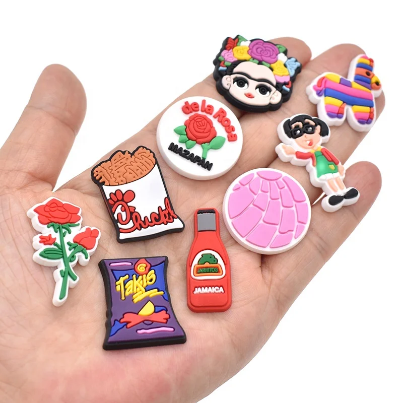 New Arrival PVC Rubber Croc Charms Mexican Inspired Shoe Decoration Wristband Accessories Birthday Party