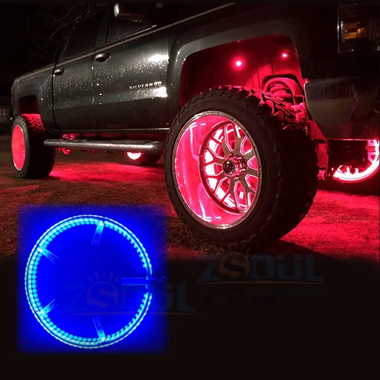Color Flashing LED motorcycle Ring Light kit 4x4 buggy wheel decoration light