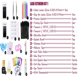 Wholesale Eyelash Extension Kits Lash Training Kit Professional Eye Lash Extensions Kit Bag Case With Mannequin Head