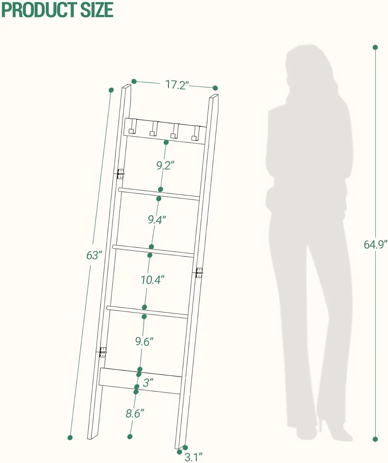 High Quality Simple Rustic Decorative Blanket Ladder Rack Home Furniture Wood Ladder Shelf Blanket Ladder For Bathroom