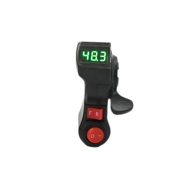 12V-96V Waterproof thumb throttle/accelerator for electric scooter with battery level display and on/off switch