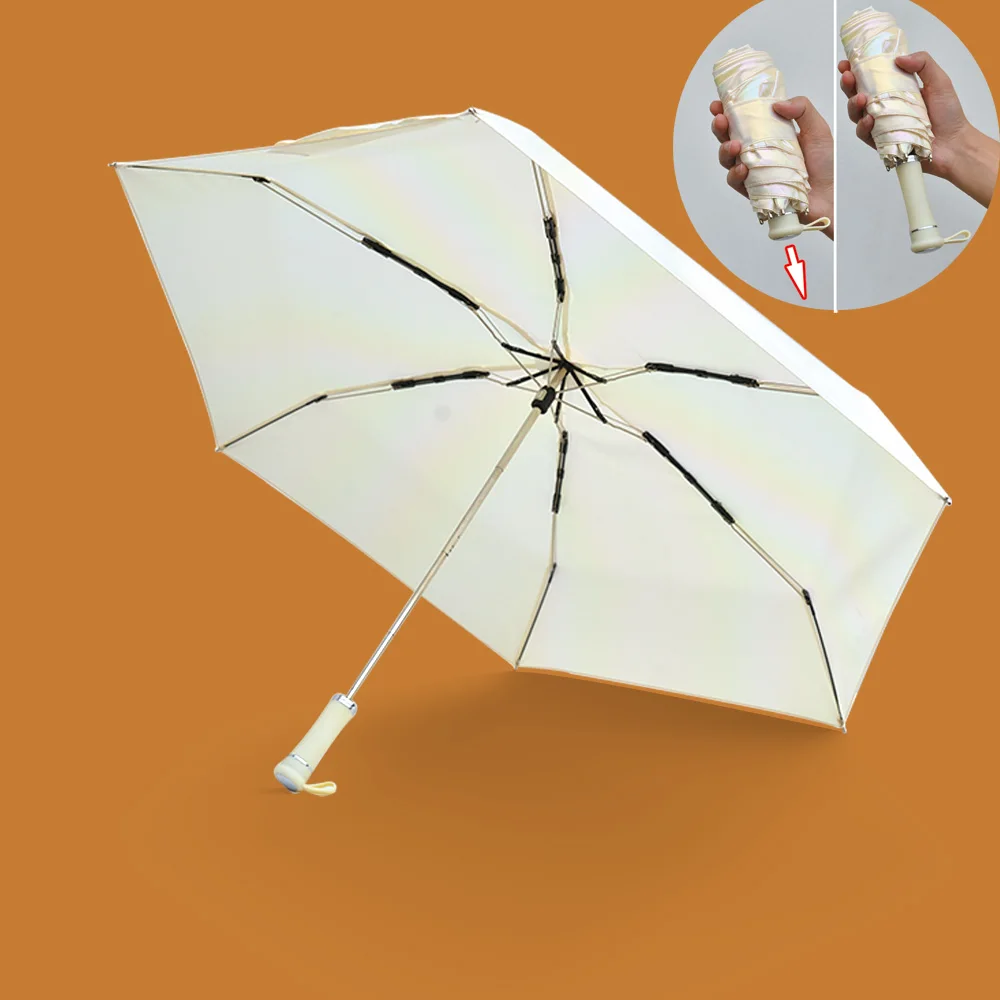 Cheap Custom 5 Fold Sun Rainy Mini UPF,UV Lightweight Pocket Small umbrellas with Telescopic Shaft/