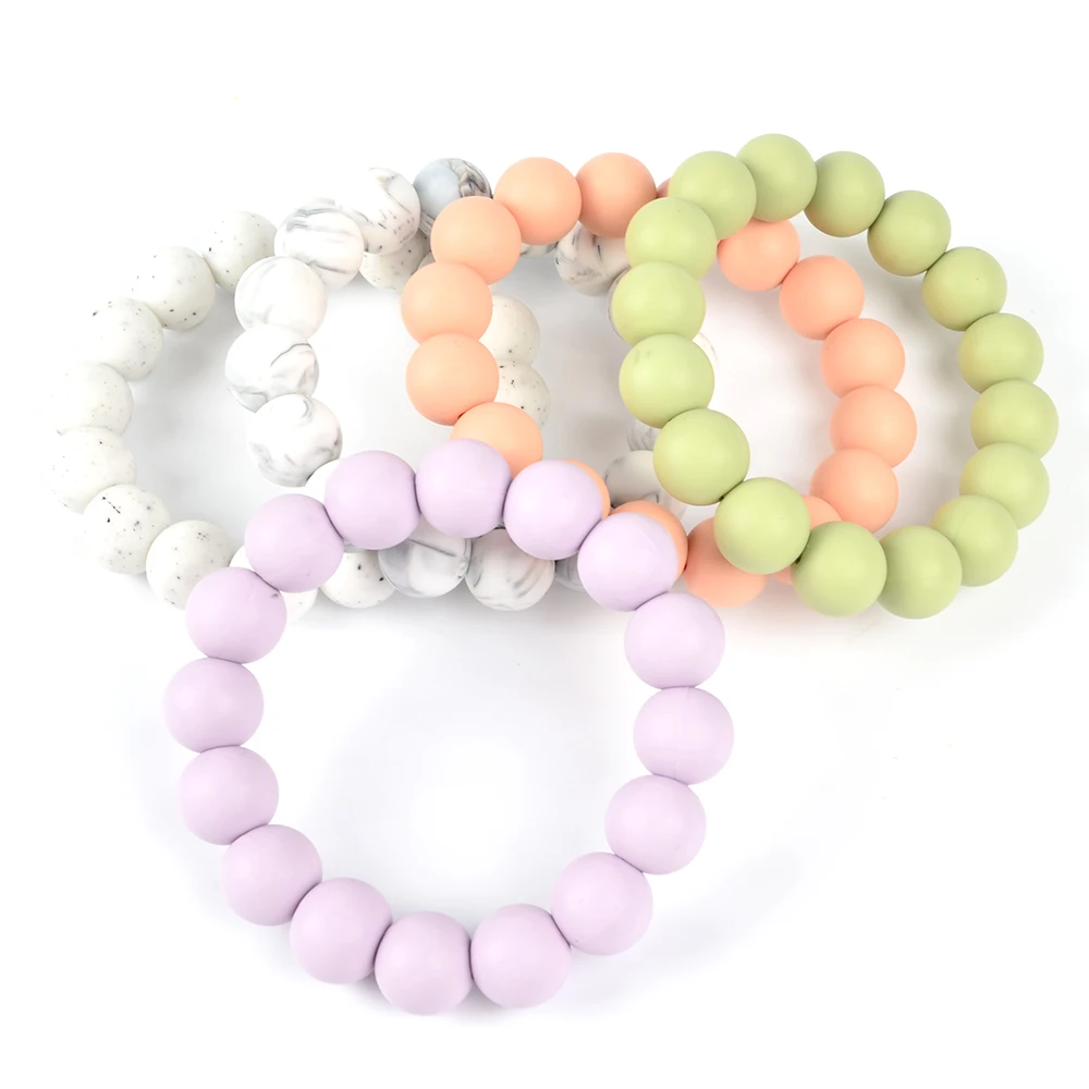 2023 New Custom Silicone Beads Bracelet Wristlet Keychain for Car Keys Gift for Mom