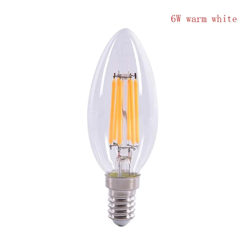 led filament bulb 12V 24VDC C35 2W 4W 6W E14 led candle lighting bulbs