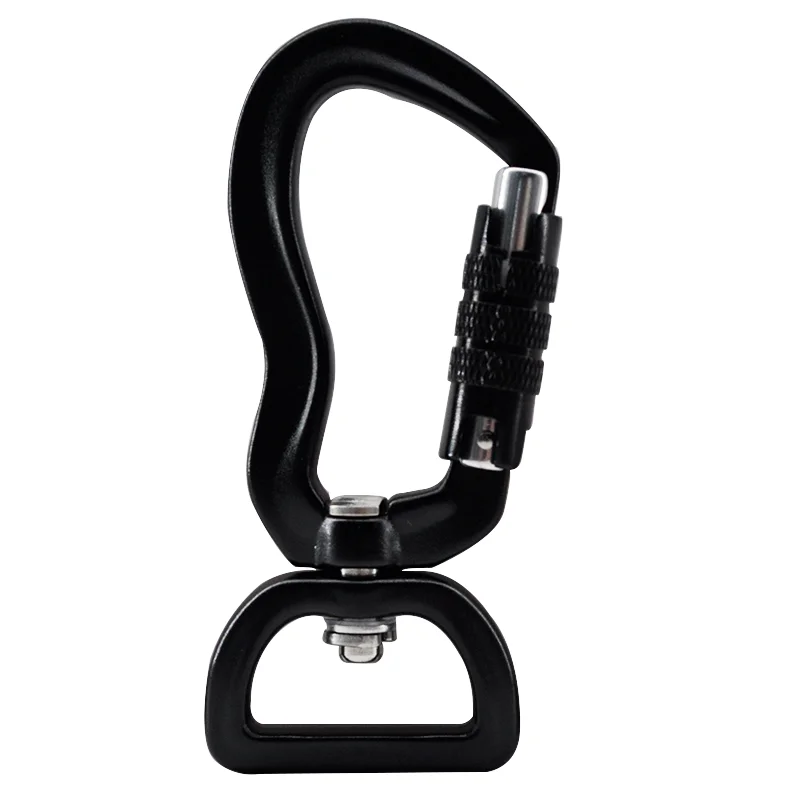 7075 aviation aluminum Factory Custom Small Swivel carabiner dog lead Auto locking Aluminum carabinee for dog leash