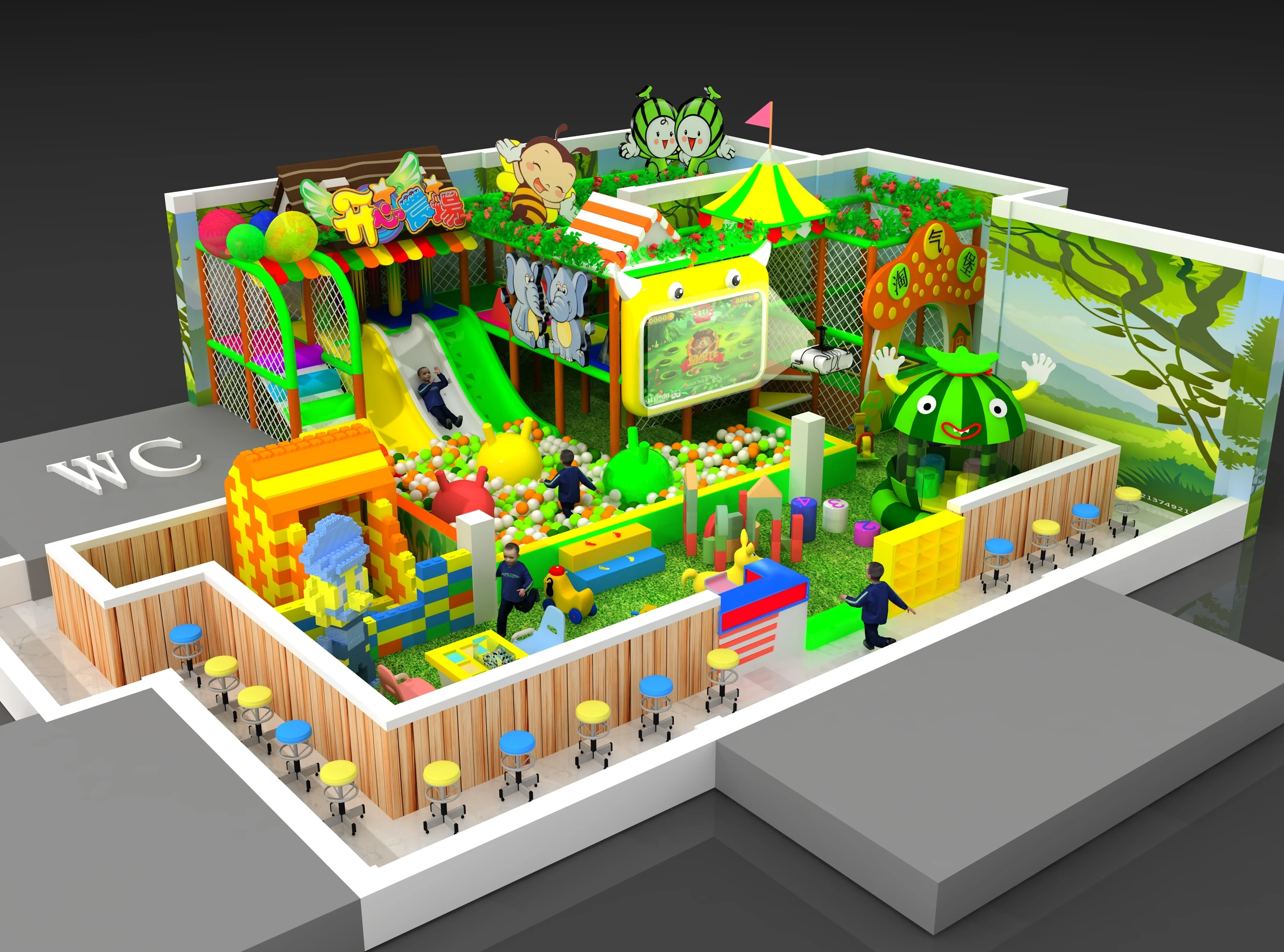 Cheap Price Mini Indoor Playground Equipment Soft Foam Playground for Preschool Restaurant Kids Cafe mazes soft play equipment