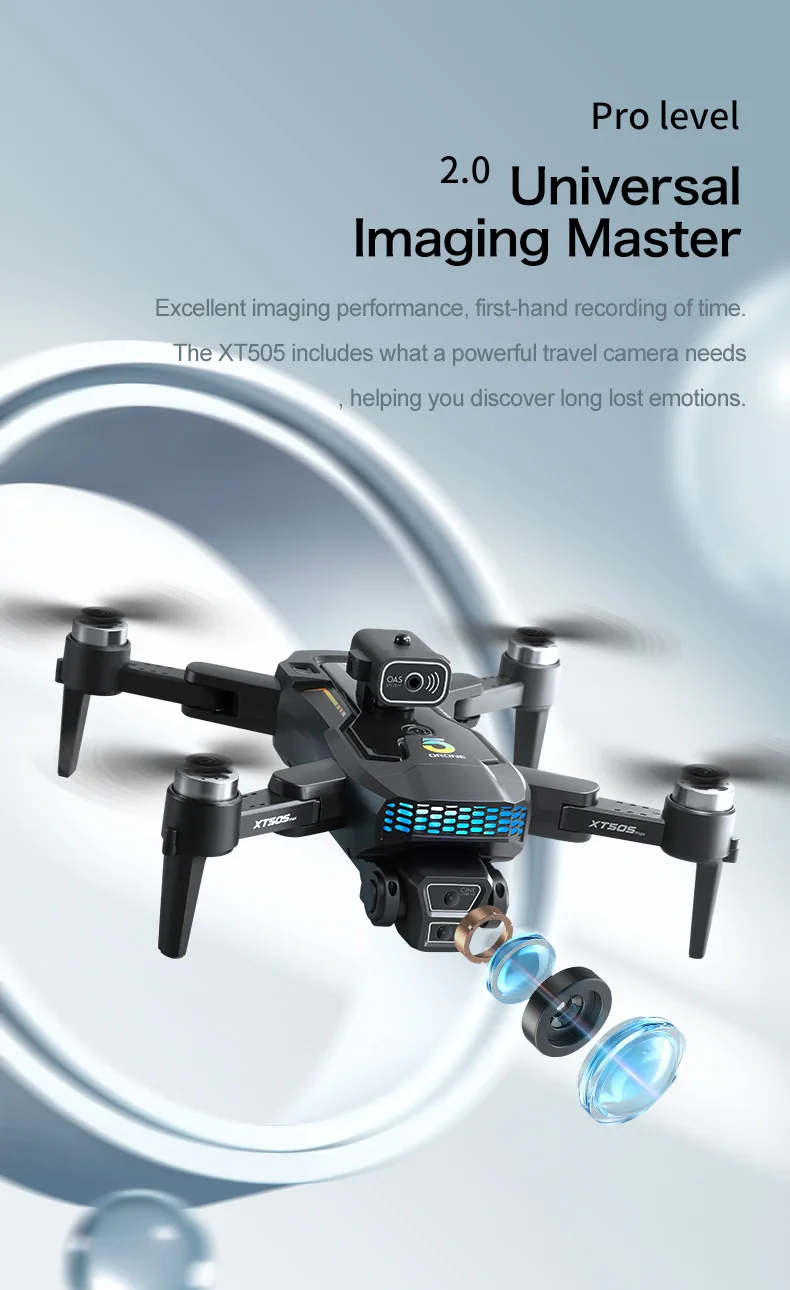 2024 XT505 GPS Drone 8K Professional Dual Camera 5G WIFI FPV Optical Flow Obstacle Avoidance Brushless Motor Quadcopter RC Drone