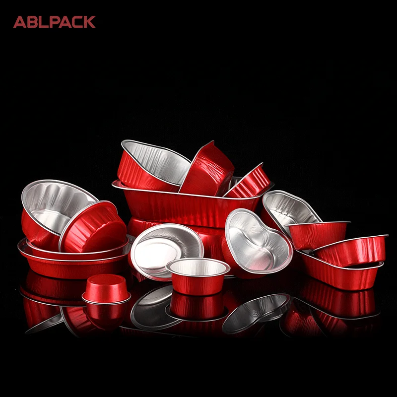 Disposable Rectangle printed Aluminum Foil pancake durian Bakery mould Container Food Grade packaging Safe microwave oven