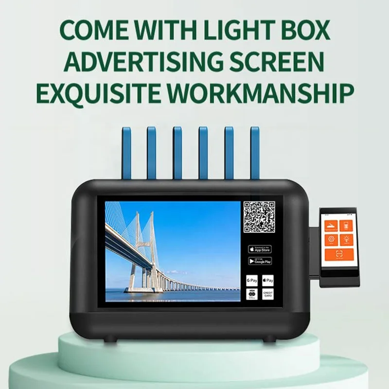 STW 5000mah fast Phone charger mobile shared power bank charging station rental 6 slots public sharing station with POS machine