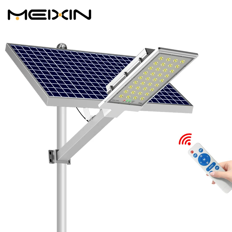 Meixin 1200W Solar Street Lights Outdoor 120000LM Dusk to Dawn LED Lamp, with Remote Control IP65 Waterproof for Parking Lot, Ya