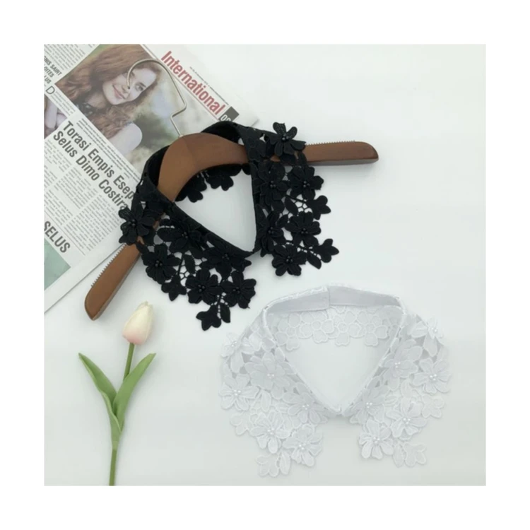 Spot wholesale detachable blouse collar Embroidery Flower Pearl collar