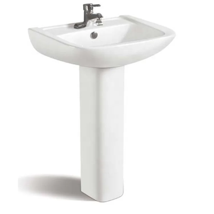 OEM Hand Wash Basin With Full Pedestal Ceramic Sanitary  Basin Sink With Pedestal