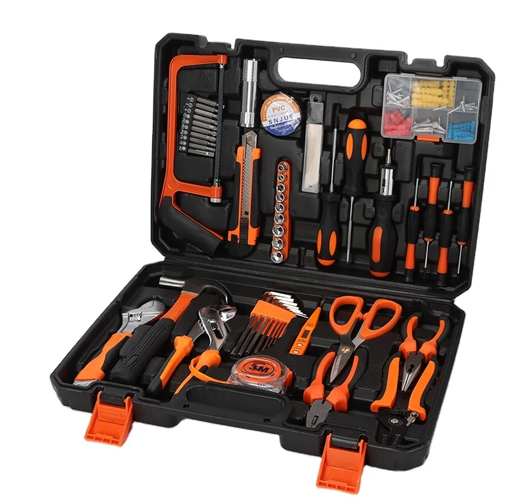 on sale new Carbon Steel Manual Tool Kit Carbon Steel hardware Hand Tool Set 4082 4230 50100 60102 Home Repair Tool box