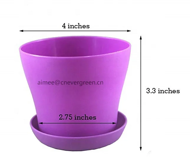 4' Pots Planter Colorful Flower Plant Container Seed Starting Pots with Pallet Plastic Plant Flower Seedlings Nursery Pot