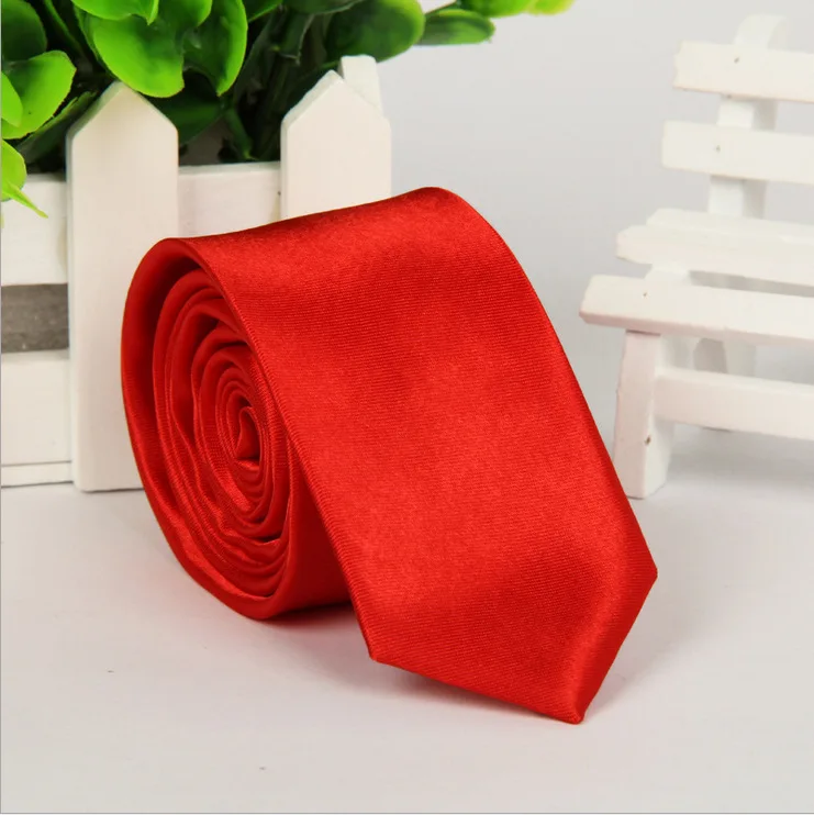 Wholesale 24 Color 5CM Slim tie Solid Color Sage Green Polyester Narrow Skinny Neckties For Man