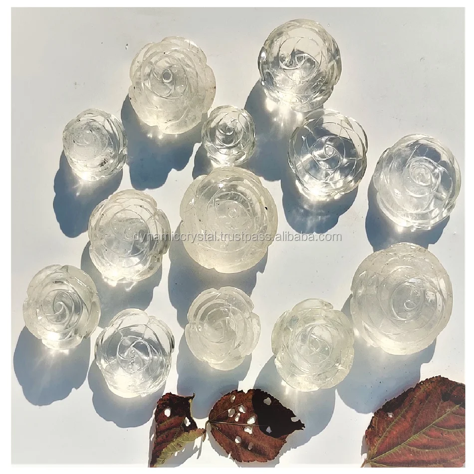 Hand carving crystal flowers natural clear quartz and amethyst crystal flowers of life pendant Hand carving