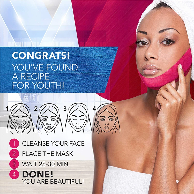 DOUBLE CHIN REDUCER FACE SLIMMING STRAP NECK V SHAPED LIFT TAPE CHIN UP PATCH CONTOUR TIGHTENING FIRMING V LINE LIFTING MASK