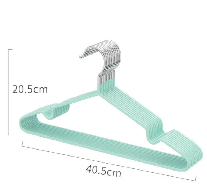 Hot online classic modern hangers metal clothes hanger Wholesale Colorful Non-slip Pvc Coated Wire Metal Laundry Clothes Hanger