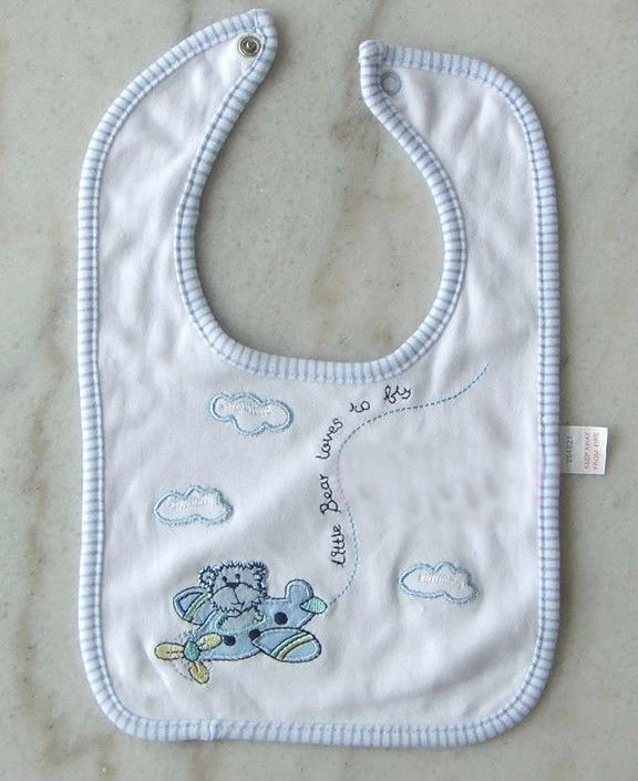 Factory wholesale 100% cotton terry towel fabric cute high-quality baby bib