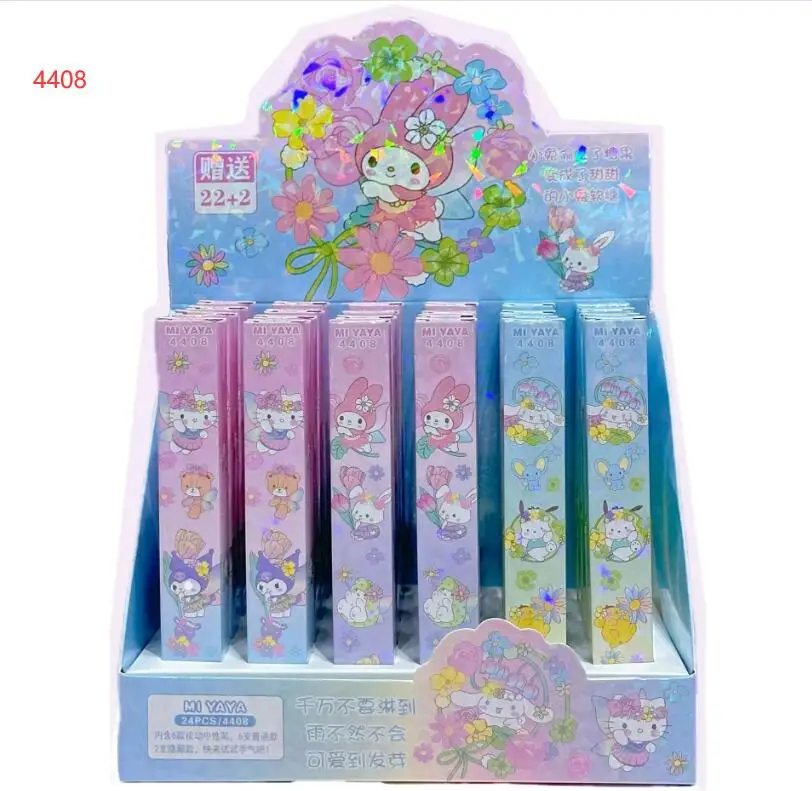 YWMX  22 pcs and 2 pcs Rewards /box Ballpoint Pens Kawaii Kuromi Melody Series Student  Pens Smooth Writing Supplies