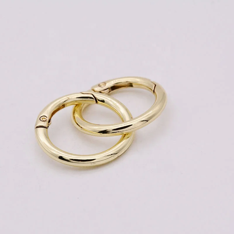 Factory direct production Custom Latest Zinc Alloy Spring Ring Key Ring Bag Accessory Round Spring Gate O Ring