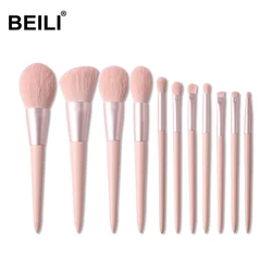 BEILI 2022 Hot Sale Makeup Brushes Private Label Normal Size 11 Piece Blush Powder Foundation Makeup Brush Set