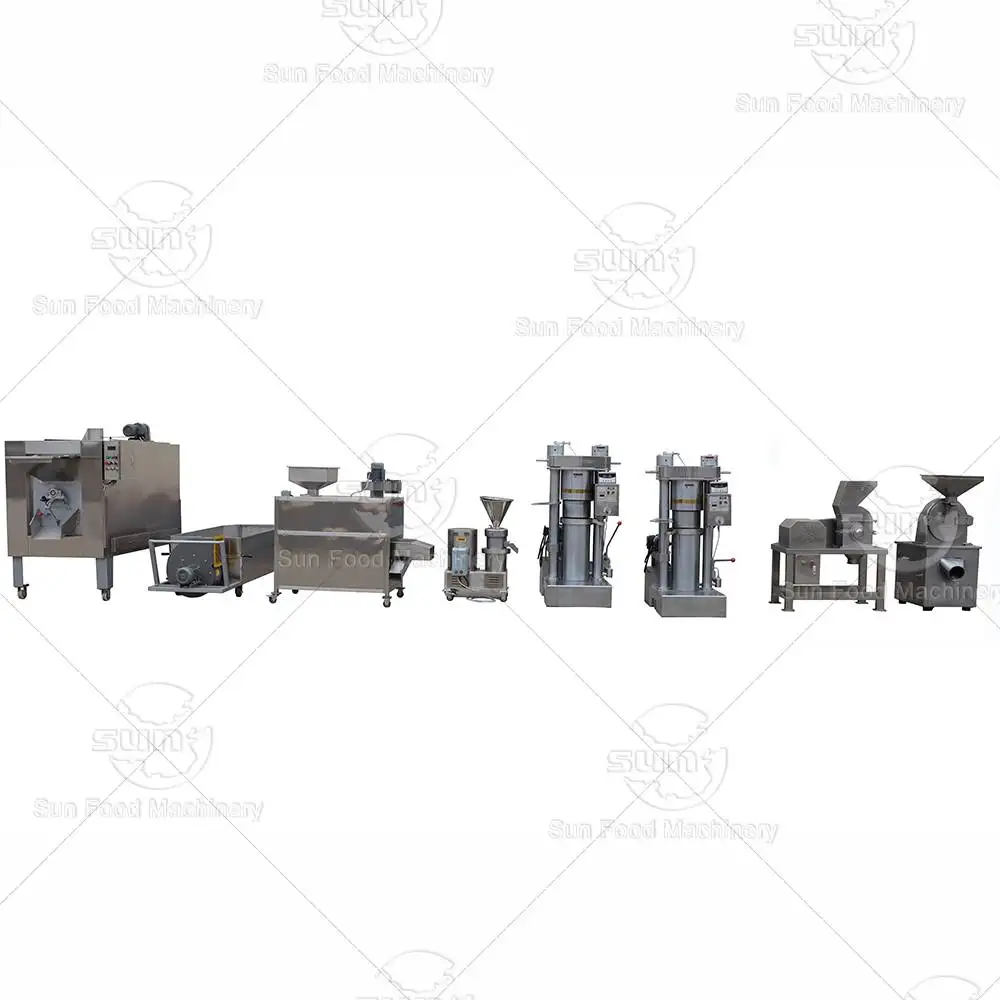 Wholesale natural cocoa powder milling equipment cocoa cake making machine cocoa bean processing line for chocolate plant