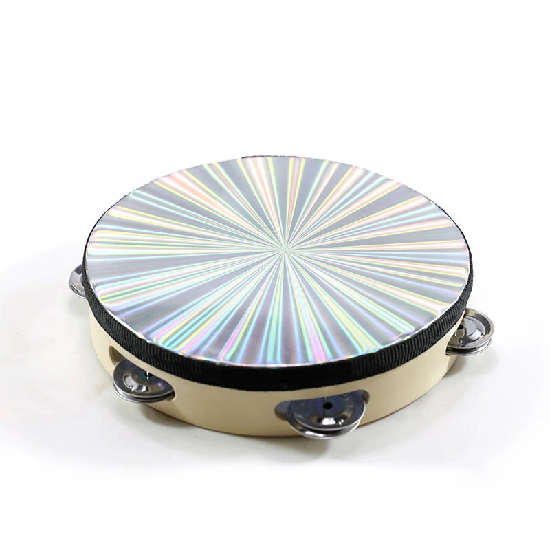 Wholesale Flashing Kids Tambourine 6/8 Inch Orff Percussion Instrument Band Accompaniment Tambourine