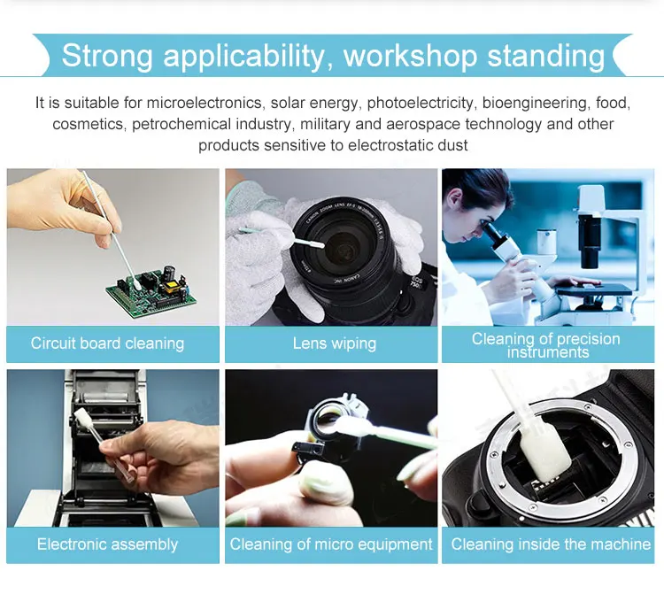 Support Custom Disposable Items Clean Industrial Purification Cotton Swabs