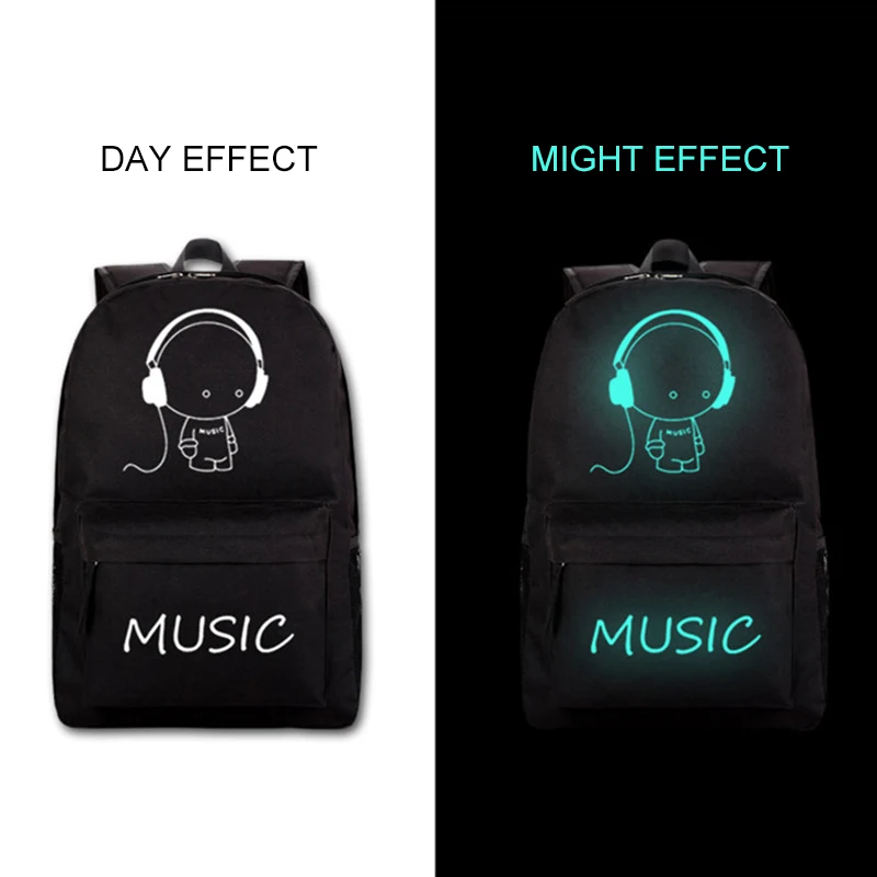 Hot Sale Fashion Custom Logo Luminous School Bags Backpacks 3 pcs  Backpack set
