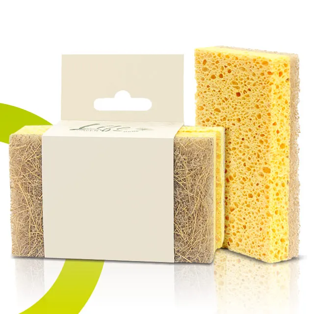 High Density Environmental protection Reusable Coconut wood pulp sponge for kitchen