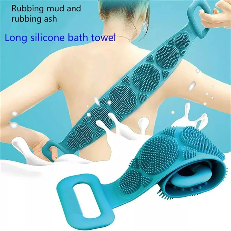 Silicone Back Silicone Soft Loofah Bath Towel Bath Belt Body Exfoliating Massage For Shower Body Cleaning Bathroom Shower Strap