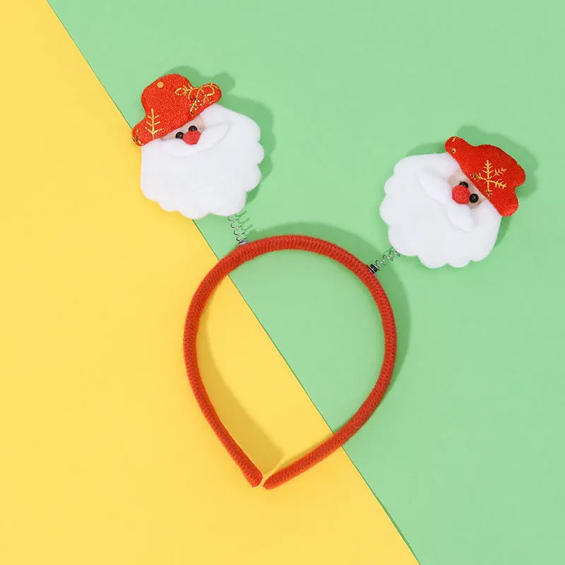 Linda Christmas Hair Clip Christmas Headband Headdress Accessories Hairpin Antlers Snowman Decoration Bowknot