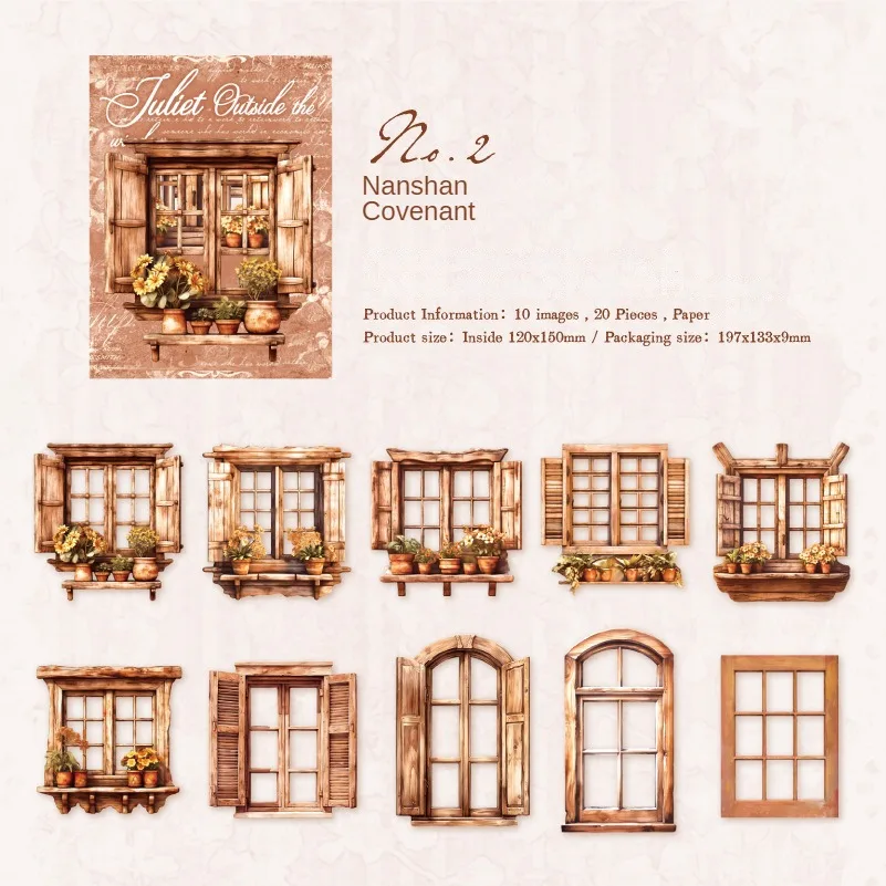 20pcs per package Material Window Juliet series Hollowed out doors and windows handbook DIY material decoration bottoming