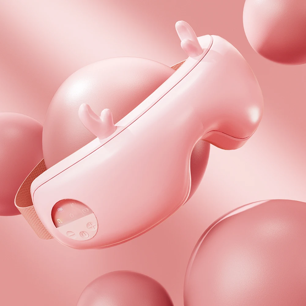 Portable Rechargeable Eye Massager with Heating Cooling Air Compression Music Relax Strain