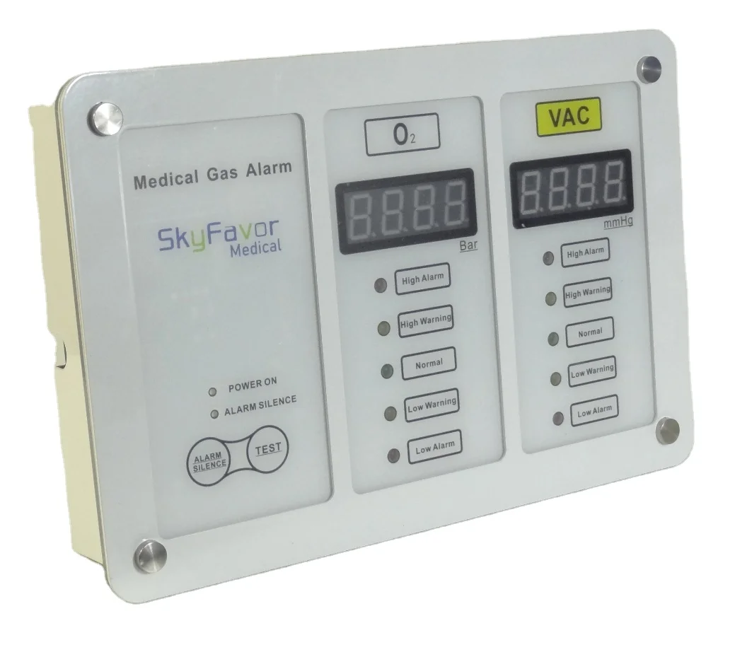 OEM available 2 gas MEDICAL GAS AREA ALARM PANELS for medical gas pipeline systems