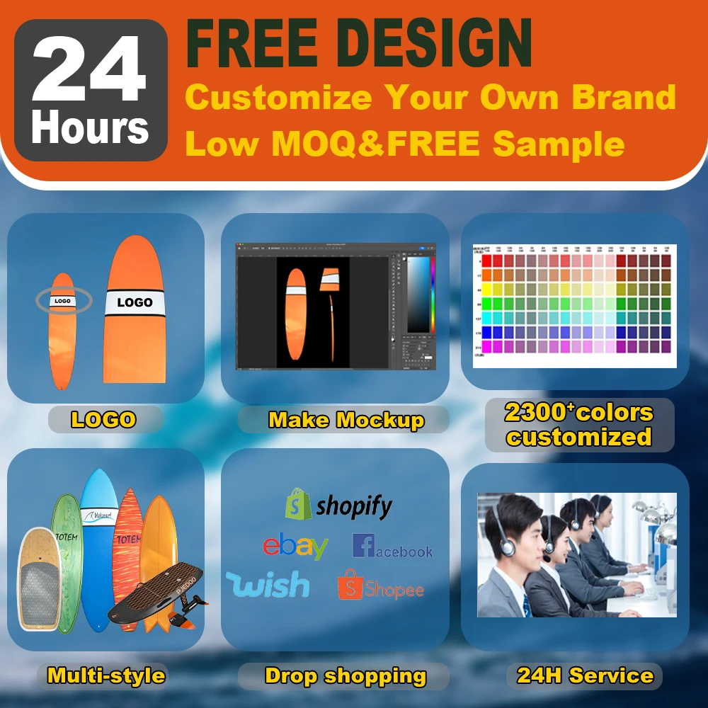 OEM 2023 Electric Powered Battery Hydrofoil Surfboard Jet Board Set Hydrofoil Stabilizer Jet Carbon Fiber Electric Foil Board