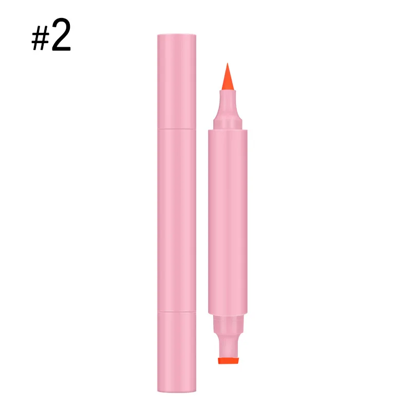 Custom No Logo 2 in 1 Seal Liquid Eyeliner Pencil Private Label Waterproof Double-ended Eye Liner with Stamp